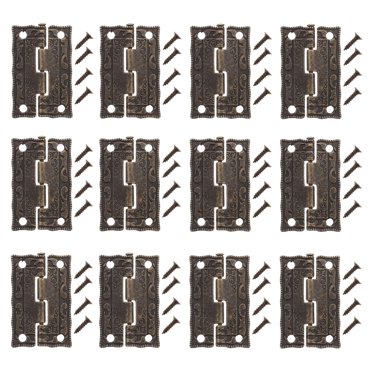 12Sets Antique Box Hinges Zinc Alloy Vintage Hinges Leather Suitcase Box Hinges