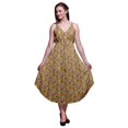 thumbnail image 1 of Bimba Robe à Imprimé Floral pour Femme, Bretelles Spaghetti, Col en V, Midi, Tenue de Plage - Grand, 1 of 1