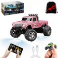 thumbnail image 1 of Mini Rc Monster Truck  1/64 Scale Monster Truck with Lights  2.4Ghz Remote Control Car Rechargeable Mini Monster Truck Rc  Alloy Rc Semi Truck for Kids Gifts  Speed Adjustable, 1 of 7