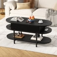 thumbnail image 4 of GUNAITO Lift Top Coffee Table with Storage, Modern Farmhouse Center Table with Shelf 2 Tier for Living Room, Black, 4 of 8