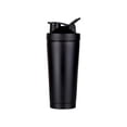 thumbnail image 2 of Stainless Steel Shaker Bottle with Wire Whisk Ball for Protein Mixing | Insulated Drink Bottle for Smoothies and Supplements | Spill Proof Flip Lid with Lock | Home, Gym, and Office Use, 2 of 7