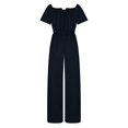 thumbnail image 3 of Birdeem Womens One Line Neck Waist Loose Straight Jumpsuit Versatile Pants, 3 of 5
