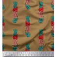 thumbnail image 1 of Soimoi Modal Satin Fabric Leaves & Floral Block Printed Fabric 1 Yard 42 Inch Wide, 1 of 1