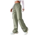 thumbnail image 2 of zanvin Women's High Waist Straight Cylinder Cargo Pants, Solid Color, 2 of 5