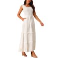 thumbnail image 4 of INSPIRE CHIC Robe d'Été Sans Manches pour Femme Col Rond Robe Maxi Décontractée avec Poches TG Blanc, 4 of 4