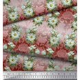 thumbnail image 2 of Soimoi Tissu de Velours Feuilles & Magnolia Imprimé Floral 1 Yard 58 Inch Wide, 2 of 5