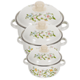 thumbnail image 2 of MasteelfCA 3pcs Cooking Pots Set Stock Pots Flat Bottom Stockpot Enamel Cooking Pot Soup Pot, 2 of 8