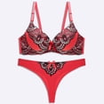 thumbnail image 2 of Pisexur Women's Comfortable Push Up Embroidery Lace Bra and Panty Set Plus Size, 2 of 5