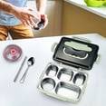 thumbnail image 2 of Renjiang Large Stainless Steel Lunch Container - Five Section Design Holds A Variety Of Foods - Metal Bento Box - Dishwasher Safe - Stainless Lid - Stainless Steel, 2 of 3