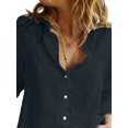 thumbnail image 5 of Gupgi Female  Long Sleeve Shirts, Casual Loose Button-Down Turndown Collar Top Cloth, 5 of 5
