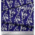 thumbnail image 3 of Soimoi Georgette Viscose Fabric Leaves & Floral Block Print Fabric by The Yard 42 Inch Wide, 3 of 3