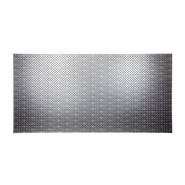Fasade Diamond Plate Crosshatch Silver Wall Panel, Easy Installation