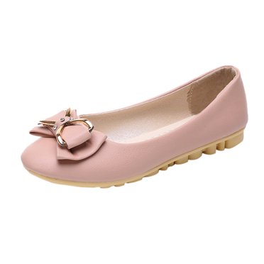 XZNGL Chaussures pour Femmes Chaussures Chaussures de Travail Femmes Mode Décontractée Bout Rond Nœud Papillon Peu Profond à Enfiler Plates Chaussures de Travail