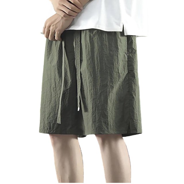 Diufon Men's Athletic Shorts Cotton Linen Drawstring Waisted Outdoor Sport Shorts Spring Summer Shorts with Pockets