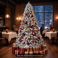 thumbnail image 4 of Gymax 7.5 FT Snow Flocked Artificial Christmas Tree w/ 1010PVC Branch Tips Hinge, 4 of 10
