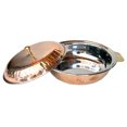 thumbnail image 3 of Hammered Copper Inside Stainless Steel Casserole Donga Bowl/Copper Handi with Lid and Serving Spoon, Tableware & Serveware | Home Hotel Restaurant Tableware Dishware Capacity 850ml, 3 of 10