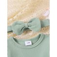 thumbnail image 4 of FOCUSNORM Tenue de Printemps pour Bébé Fille Nouveau-Né Robe à Manches Longues Col Rond avec Nœud et Bandeau Vêtements d'Automne pour Nourrisson, 4 of 9