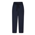 thumbnail image 4 of Capris Grande Taille pour Femmes Taille Haute à Cordon Coupe Décontractée Pantalons Capri de Détente Pantalons de Survêtement Raccourcis, 4 of 6