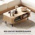 thumbnail image 4 of HOMCOM Table Basse avec Rangement, Table d'Appoint Nordique avec Portes Coulissantes, Chêne, 4 of 10