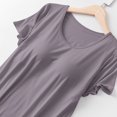 thumbnail image 4 of AherBiu Robes de Pyjama pour Femmes à Manches Courtes, Col Ras du Cou, Vêtements de Nuit Confortables, Chemises de Nuit avec Soutien-Gorge Intégré, 4 of 7