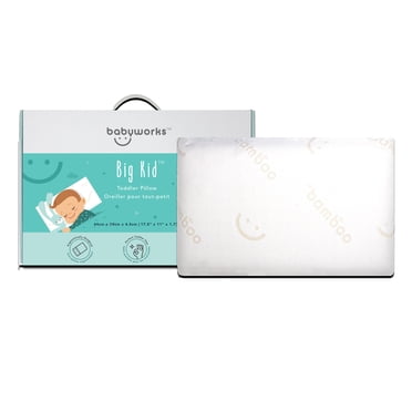 Oreiller Babyworks™ pour enfants avec taie d'oreiller en bambou - Mousse à mémoire de forme douce, offrant soutien et respirante, avec housse en bambou hypoallergénique, lavable et amovible.