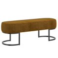 thumbnail image 1 of Banc contemporain revêtu de velours, moutarde, 1 of 7