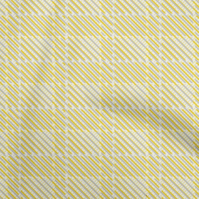 oneOone Polyester Lycra Yellow Fabric Diagonal Fabric For Sewing Printed Craft Fabric By The Yard 56 Inch Wide
