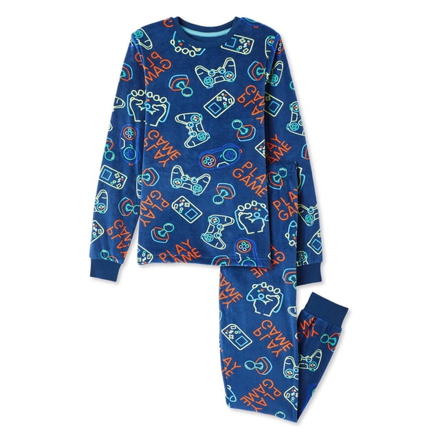 George Boys' Velour Pajama 2-Piece Set