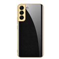 thumbnail image 1 of Full Cover Phone Case Tempered Glass Hard Printed Smartphone Bumper Case Cell Phone Covers Electroplated for S22/22Plus/Ultra Camera Protection Protective  Galaxy S22 ULTRA Golden Thread, 1 of 8