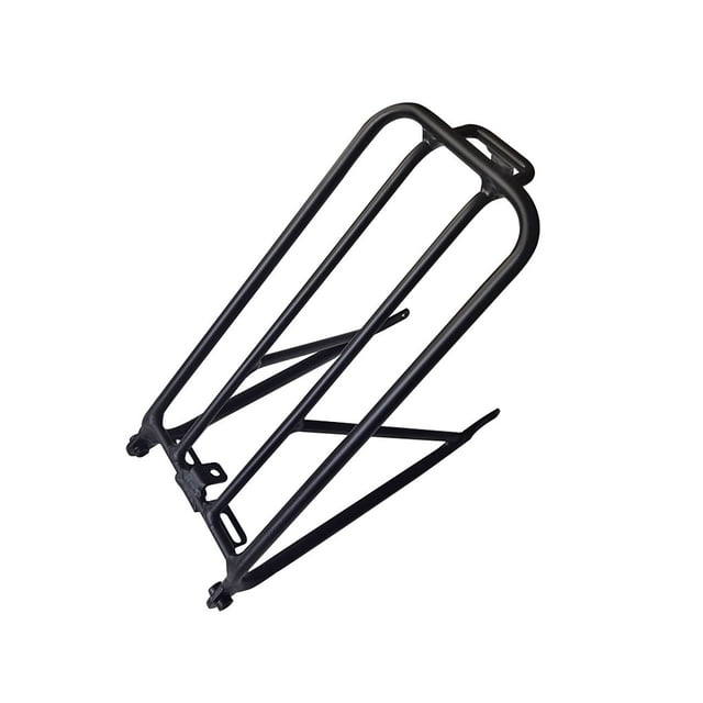 Ruiboury Folding Luggage Carrier Alloy Portable Heavy Duty Polished Cargo Rear Rack Cycling Cycle Holder Replacement for Brompton Black