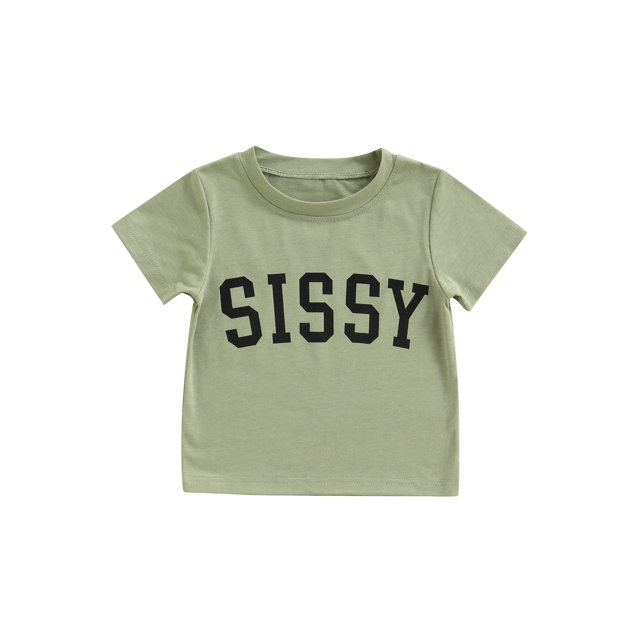 Kmbangi Enfants T-shirt Tops Lettre Impression Manches Courtes Col Rond Été Respirant Tops
