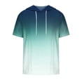 thumbnail image 3 of Besolor Mens Casual Hooded Tops Gradient Drawstring Short Sleeve Shirts Sports ness Pullover Summer Blouse, 3 of 4