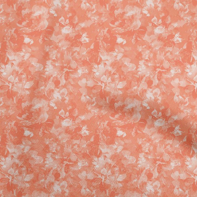 oneOone Viscose Jersey Orange Fabric Abstract Floral Craft Projects Decor Fabric Printed By The Yard 60 Inch Wide