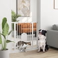 thumbnail image 2 of PawHut 30"-41" Extra Wide Pet Gate Barrier with Small Door, 35"H, White, 2 of 10