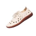 thumbnail image 1 of WRKEKC Womens Sandals Solid Color Stitched Cut Out Design Breathable Round Toe Closed Toe Lace Up Soft Sole Flat Sandals Casual, 1 of 9