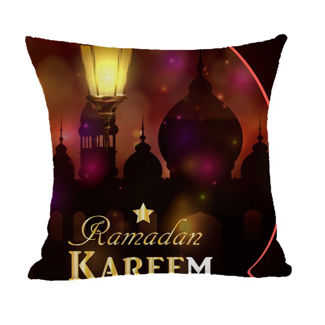 2 Pcs Housse de Coussin Design Ramadan Festival Taie d'Oreiller 18"x18 Pouces Mystère 21