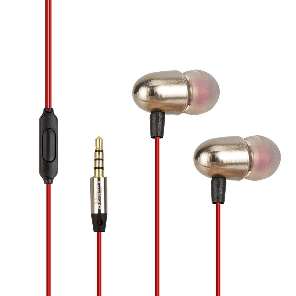eVogue Premium Noise Cancelling Headphones with Precise Bass - HiFi Stereo Sound Output Wired Earbuds with Microphone - Lightweight Volume Control Compatible in Ear Earphones with 3.5 mm Jack