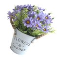 thumbnail image 4 of Artificial Flower Pot Home Office Desktop Vintage Style Fake Floral Decor Potted Plant  Blue Purple, 4 of 8
