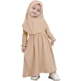 thumbnail image 1 of Kcodviy Muslim Abaya and Headscarf 23 Cute Gift Set for Girls Pure Size Small Girls Clothes Color Robe with Hijab, 1 of 7