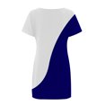 thumbnail image 5 of Womens Summer Plus Size Dresses Casual Color Block Patchwork Print Mini Sundress Tunic Round Neck Short Sleeve Dress, 5 of 5