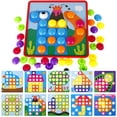 thumbnail image 1 of MesaSe Kids Educative Button Pegboard DIY Button Art Toy Creativity Development DIY Pegboard Puzzles Set for Boys & Girls, 1 of 9