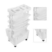Movable Bookshelf 5 Tier Book Rack Storage Bookshelf Deskside Bookshelf Desk Storage Organizer With Caster Wheels Slim Storage Trolley Utility Organizer Rolling Organization Shelf