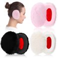 thumbnail image 1 of 3 Pairs Bandless Ear Muffs Fleece Windproof Earmuffs, Soft Warm,  Design, Suitable for Outdoor Activities, 1 of 8