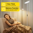 thumbnail image 3 of OUTON Torchiere Floor Lamp with Reading Light, Floor Lamps for Living Room,4 Colors Temperature Dimmable Standing Lamps with Remote and Touch Control, Silver, 3 of 6