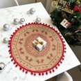 thumbnail image 4 of Aodebiao Napperon Rond Tissé Festif Tapis de Table des Fêtes Résistant à la Chaleur Facile à Nettoyer Réutilisable Décoration de Souper de Noël Fête Cuisine Salle à Manger Protection, 4 of 6