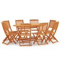 thumbnail image 1 of vidaXL Set Repas Extérieur Pliant 9 Pièces en Bois d'Eucalyptus Massif, 1 of 12