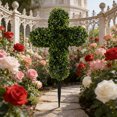 thumbnail image 3 of weibbin Artificial Green Cross Ground Insert Tree For Outdoor Courtyard Garden Porch Home Holiday Decoration, 3 of 9