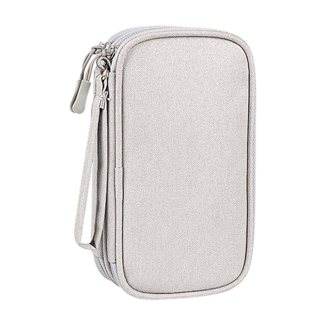 GROWTH TANK Travel Cable Organizer Electronics Accessories Organizer for Cord Data Cable Small Gray