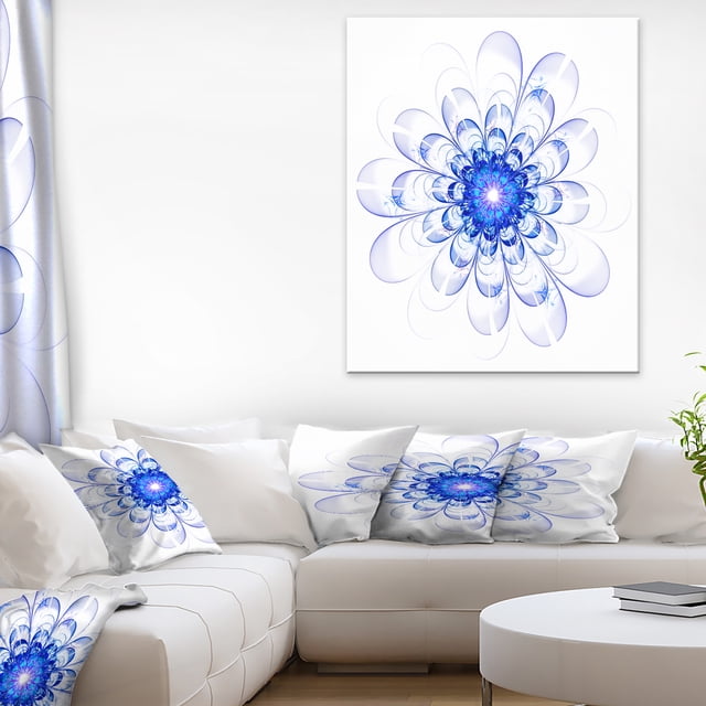 Design de Fleur Fractale Idéale Bleue - Impression d'Art Floral sur Toile