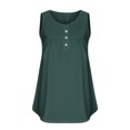 thumbnail image 4 of Dealovy Plus Size Tank Tops for Women Casual Sleeveless Scoop Neck Buttons Ruched Solid Color Loose Flowy Tees, 4 of 5
